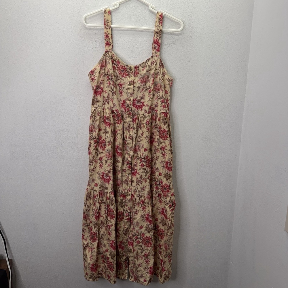 Baltic Born Dress M Smocked Midi Floral Formal Boho Flowy Stretch Cottagecore